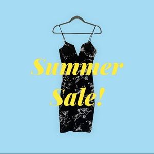 Black & White Abstract Cocktail Dress